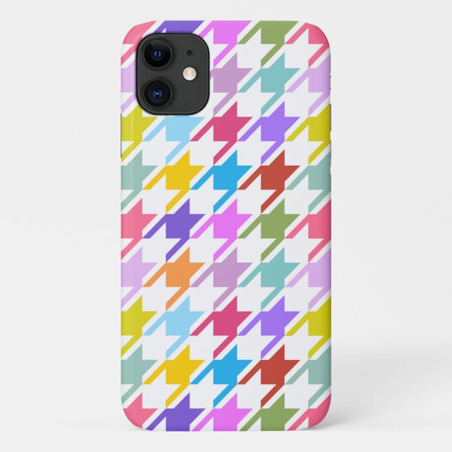 Hahnentrittmuster Multicolor+White Big Pattern Case-Mate iPhone Hülle (Rückseite)