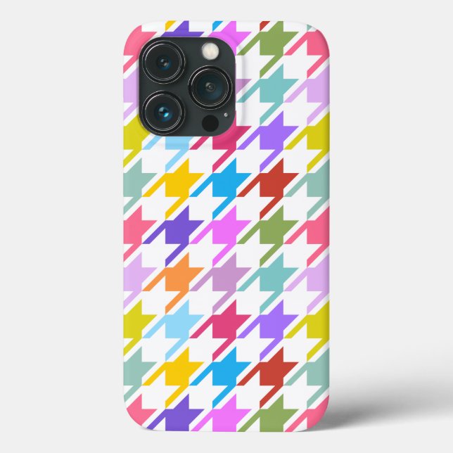 Hahnentrittmuster Multicolor+White Big Pattern Case-Mate iPhone Hülle (Rückseite)