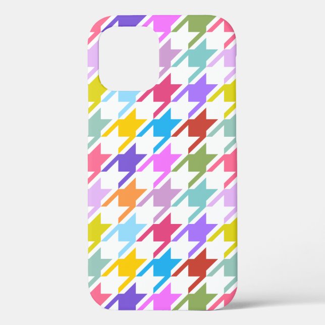 Hahnentrittmuster Multicolor+White Big Pattern Case-Mate iPhone Hülle (Rückseite)