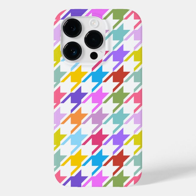 Hahnentrittmuster Multicolor+White Big Pattern Case-Mate iPhone Hülle (Rückseite)