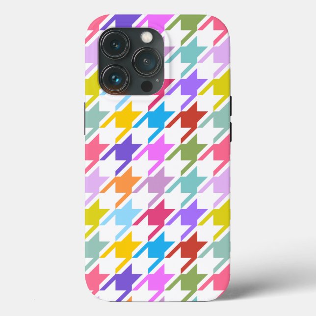 Hahnentrittmuster Multicolor+White Big Pattern Case-Mate iPhone Hülle (Rückseite)