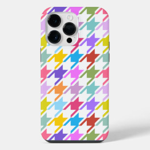 Hahnentrittmuster Multicolor+White Big Pattern iPhone 14 Pro Max Hülle