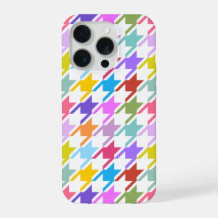 Hahnentrittmuster Multicolor+White Big Pattern iPhone 15 Pro Hülle