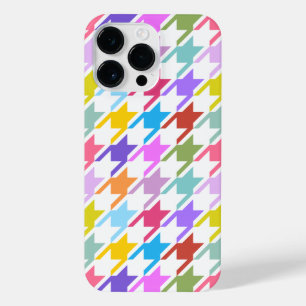 Hahnentrittmuster Multicolor+White Big Pattern iPhone 14 Pro Max Hülle