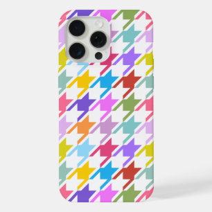 Hahnentrittmuster Multicolor+White Big Pattern iPhone 15 Pro Max Hülle