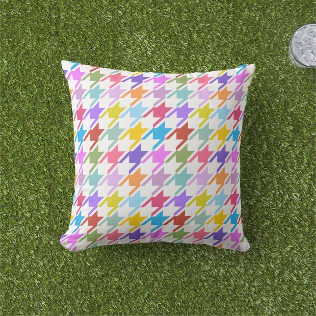 Hahnentrittmuster Multicolor+White Big Pattern Kissen (Golfball-Marker)