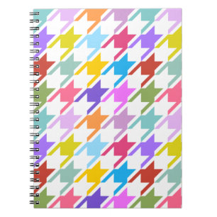 Hahnentrittmuster Multicolor+White Big Pattern Notizblock