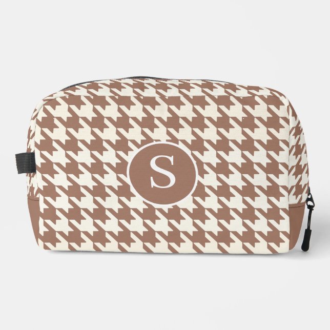 Hahnentrittmuster Muster Mocha Mousse Toilettenbeu Waschbeutel (Vorderseite)