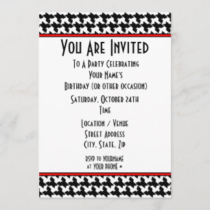 Hahnentrittmuster Party Einladung