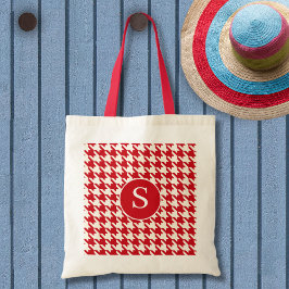 Hahnentrittmuster Pattern Cherry Red Tragetasche