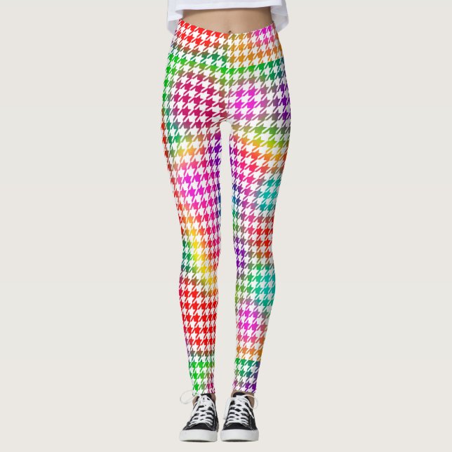 Hahnentrittmuster Psychedelic Pattern Leggings (Vorderseite)