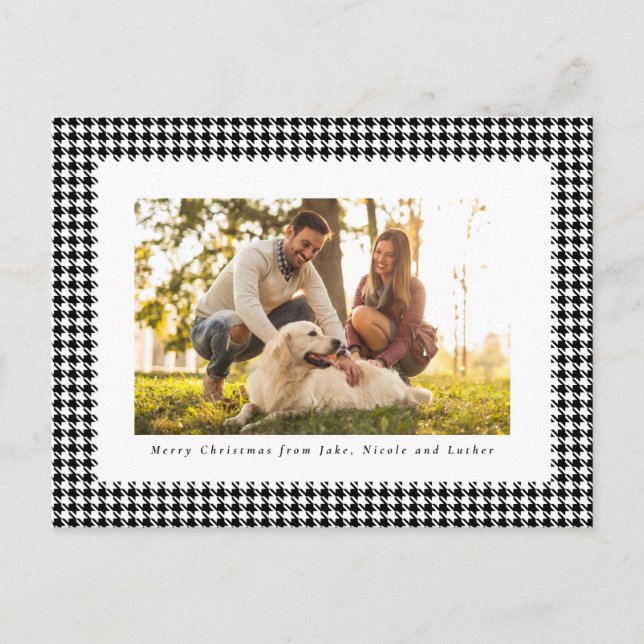 Hahnentrittmuster Rahmen Frohe Weihnachten schwarz (Vorderseite)