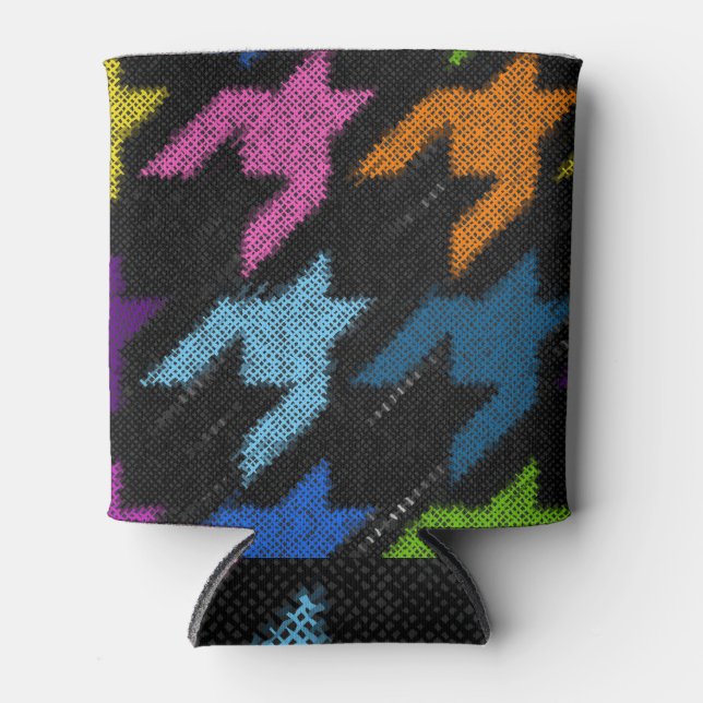 Hahnentrittmuster: raue Leinwand-Imitation. Dosenkühler (Vorderseite)