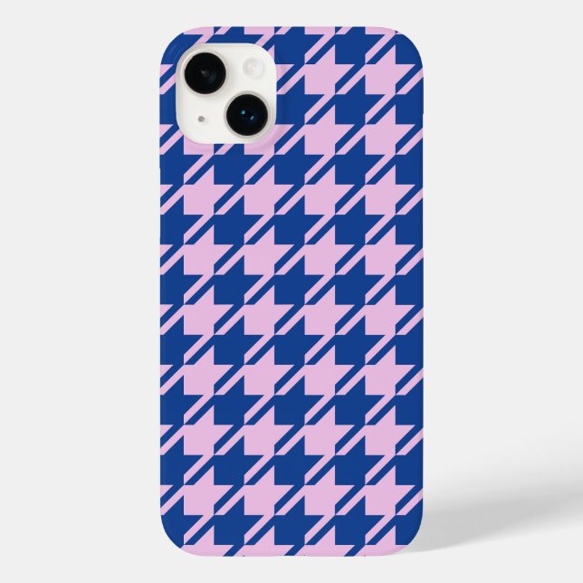 Hahnentrittmuster Rosa+Blau Muster Case-Mate iPhone Hülle (Rückseite)