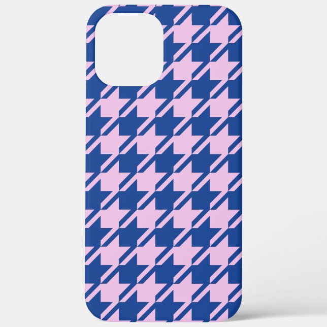 Hahnentrittmuster Rosa+Blau Muster Case-Mate iPhone Hülle (Rückseite)