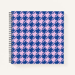 Hahnentrittmuster Rosa+Blau Muster Notizbuch