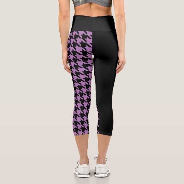 Hahnentrittmuster / Schwarz Capri Leggings (Rückseite)