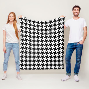 Hahnentrittmuster Schwarz-weiß Classic Weaving Mus Fleecedecke