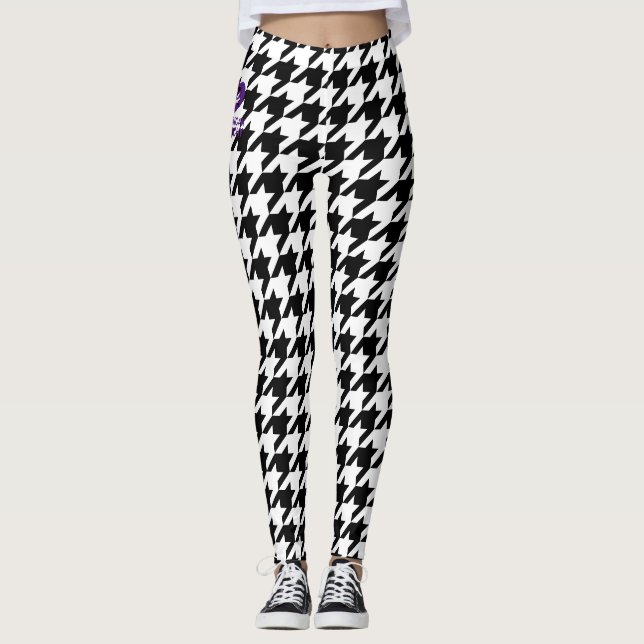 Hahnentrittmuster - Schwarz-weiß - Emo - Leggings (Vorderseite)