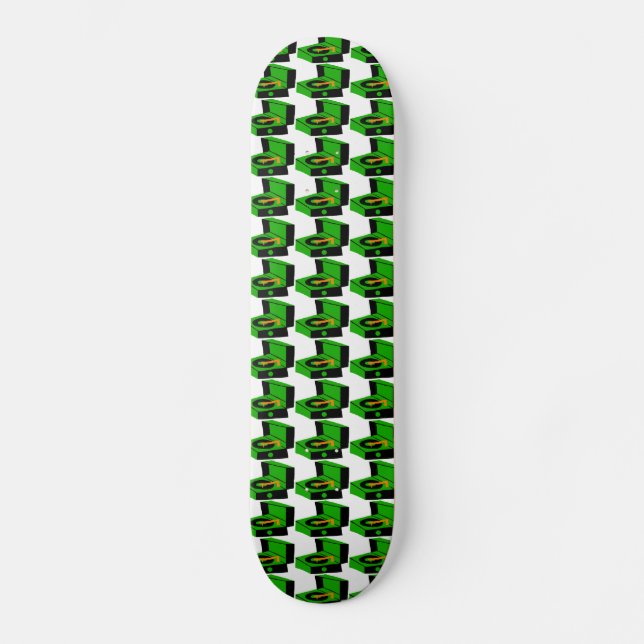 Hahnentrittmuster-Skateboard für Grüne Schallplatt Skateboard (Vorderseite)