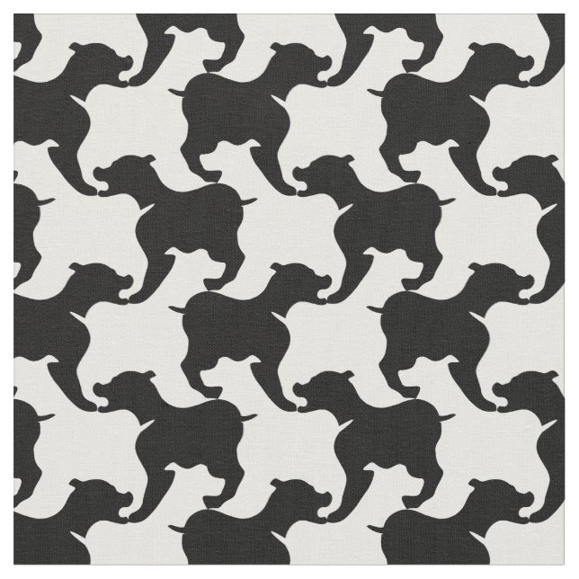 Hahnentrittmuster Style Tesselung Black Dog Fabric Stoff (Nahaufnahme)