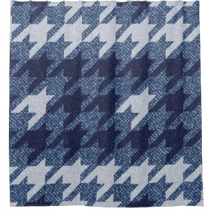 Hahnentrittmuster Tartan Jeans Hintergrunddesign Duschvorhang
