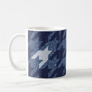 Hahnentrittmuster Tartan Jeans Hintergrunddesign Kaffeetasse