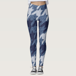 Hahnentrittmuster Tartan Jeans Hintergrunddesign Leggings