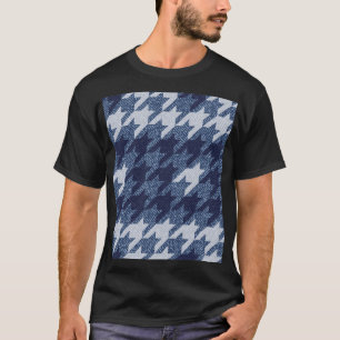 Hahnentrittmuster Tartan Jeans Hintergrunddesign T-Shirt