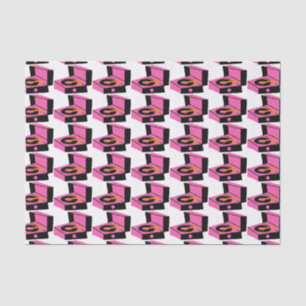 Hahnentrittmuster-Tissue Paper (Pink Record Player Seidenpapier