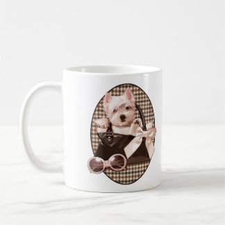 Hahnentrittmuster Westie Welpe Kaffeetasse