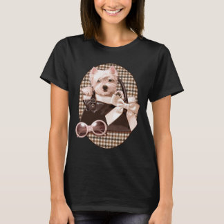 Hahnentrittmuster Westie Welpe T-Shirt