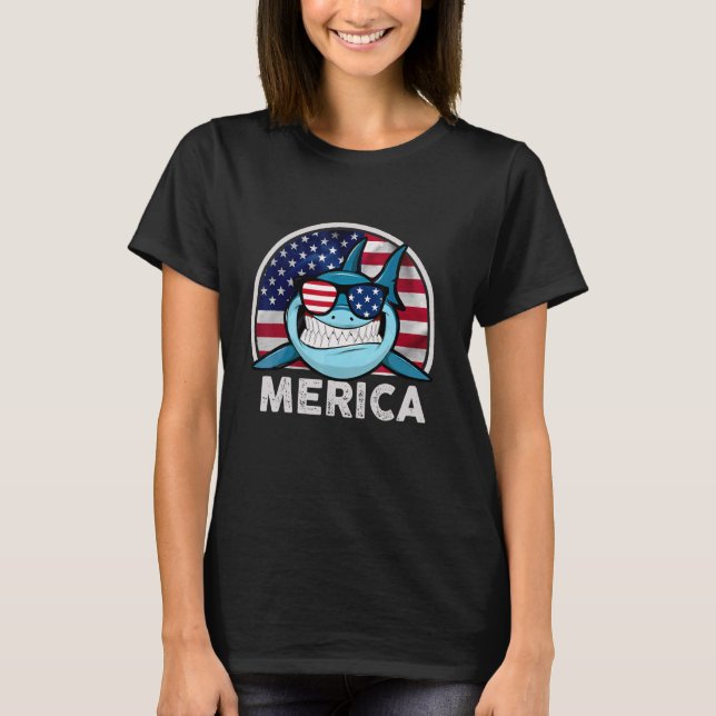 Hai 4. Juli 4. American Flag Independence D T-Shirt (Vorderseite)