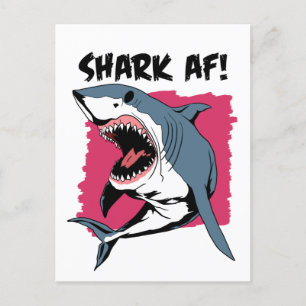 Hai AF!   Shark liebt Grafikdesign   Hai Postkarte