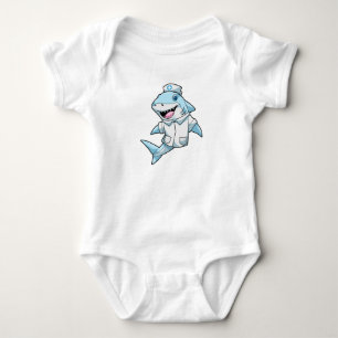 Hai als Krankenschwester mit Kittel Baby Strampler