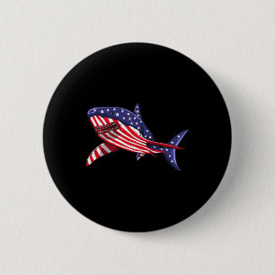 Hai American Flag Jawsome 4. Juli Kids Boys Button