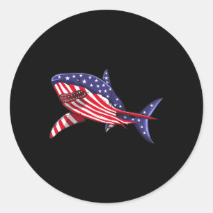 Hai American Flag Jawsome 4. Juli Kids Boys Runder Aufkleber