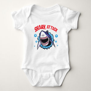 Hai-Angriffskörper Haifisch Bite-Baby-Shirt Baby Strampler