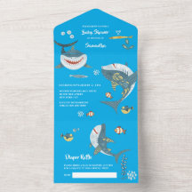 Hai Aquarellblau unter dem Party