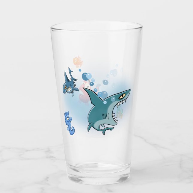 Hai auf der Jagd Glas (Vorderseite)