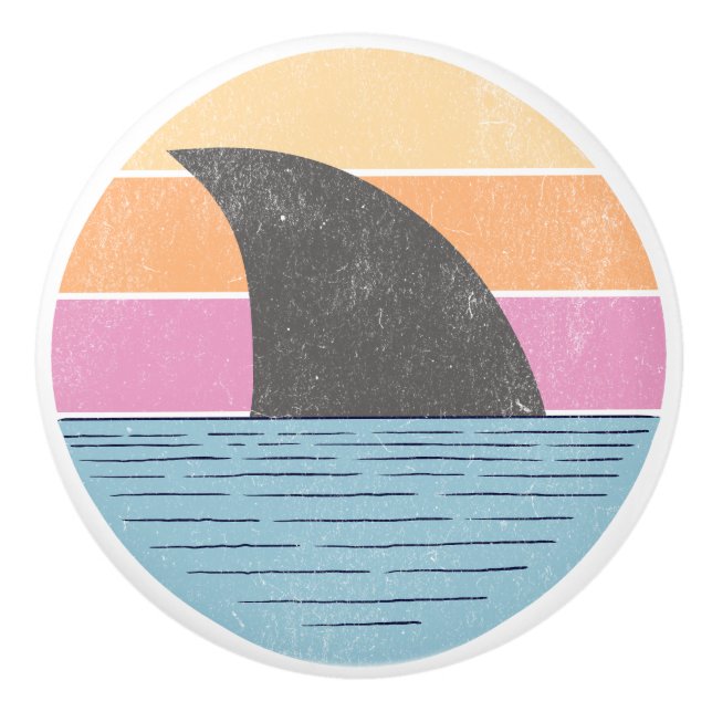 Hai bei Sonnenuntergang Keramikknauf (Vorderseite)