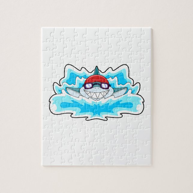 Hai beim Baden mit Schwimmbrille Puzzle (Vertikal)