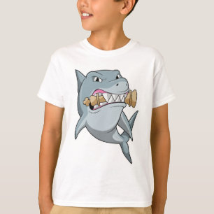 Hai beim Schachspiel mit Schachfigur König T-Shirt