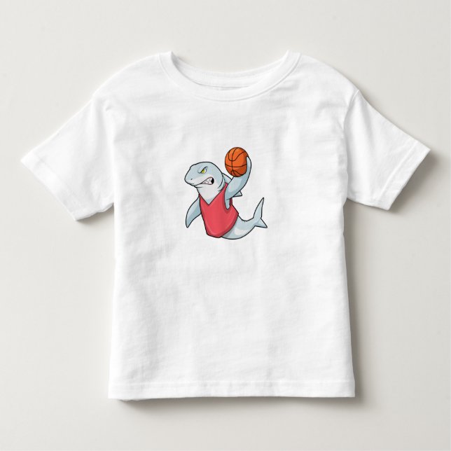 Hai beim Sport mit Basketball Kleinkind T-shirt (Vorderseite)