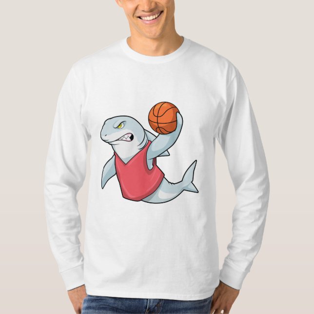 Hai beim Sport mit Basketball T-Shirt (Vorderseite)