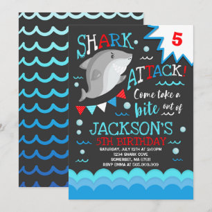Hai Birthday Einladung Shark Pool Party