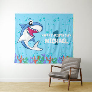 Hai Birthday First Bday Ocean Kinder Wandteppich