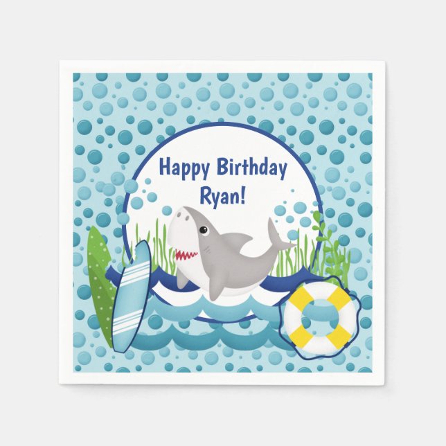 Hai Birthday Serviette (Vorderseite)