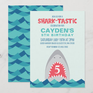 Hai-Biss sharktastsische Geburtstagsfeier-Einladun Einladung