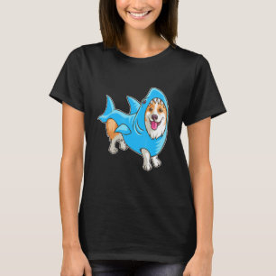 Hai Corgi Hundesuit Puppy Weißer Hai T-Shirt